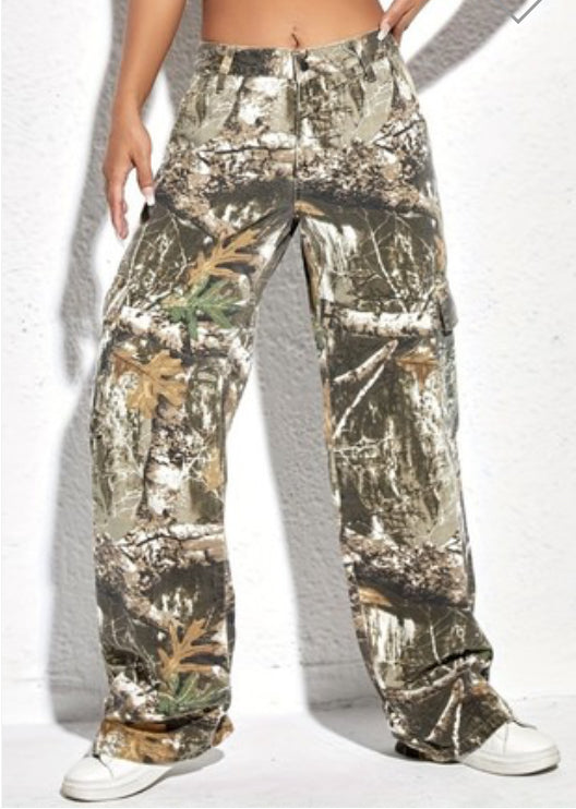 Ingraham Real Tree Cargo Camouflage Wide Leg Work Pant